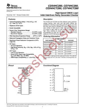 CD74HC280E datasheet  